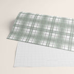 Sage Green and Gray Plaid Wrapping Paper Gallery Image 2