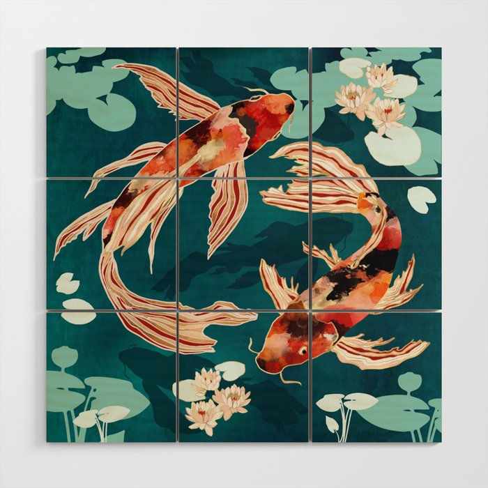 Metallic Koi VII Wood Wall Art Gallery Image 1