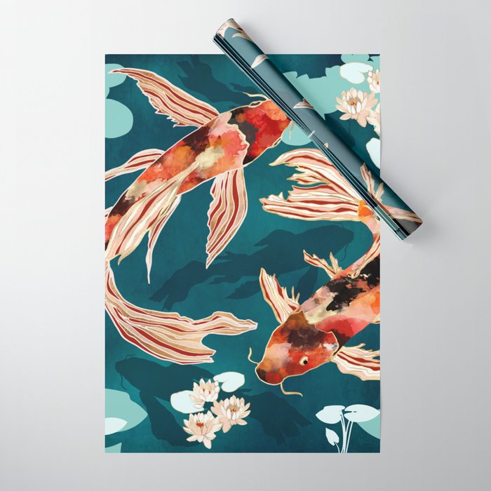 Metallic Koi VII Wrapping Paper Gallery Image 1