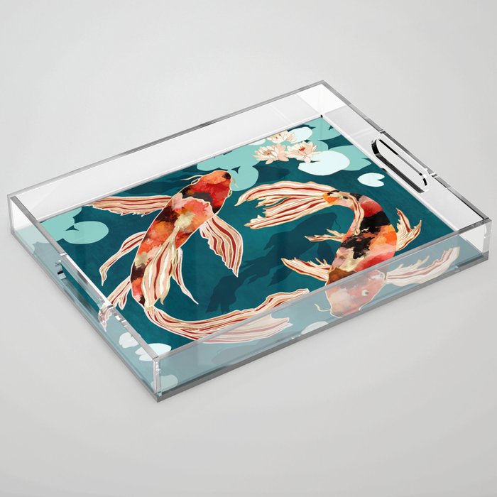Metallic Koi VII Acrylic Tray Gallery Image 1