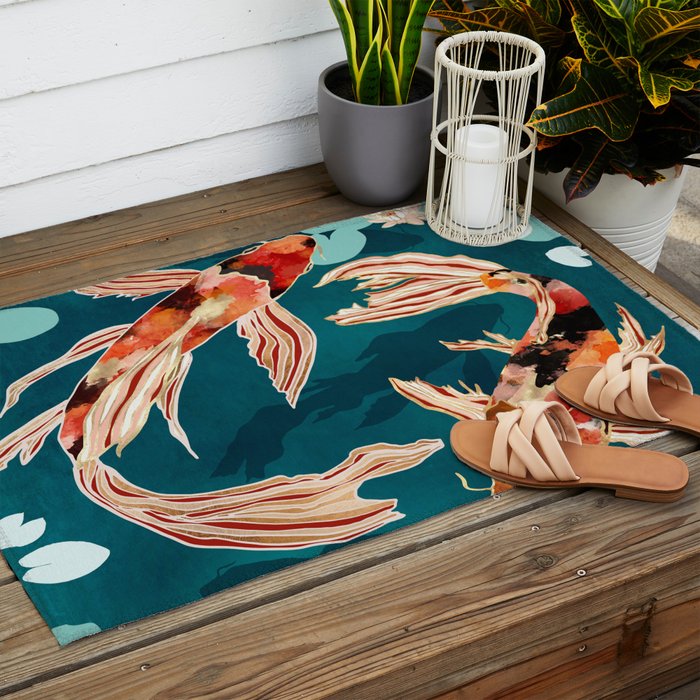 Metallic Koi VII Outdoor Rug Gallery Image 2
