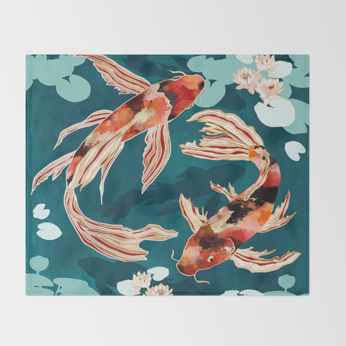 Metallic Koi VII Throw Blanket Gallery Image 2