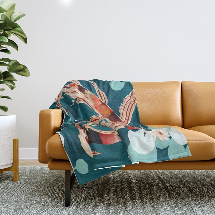 Metallic Koi VII Throw Blanket Gallery Image 1
