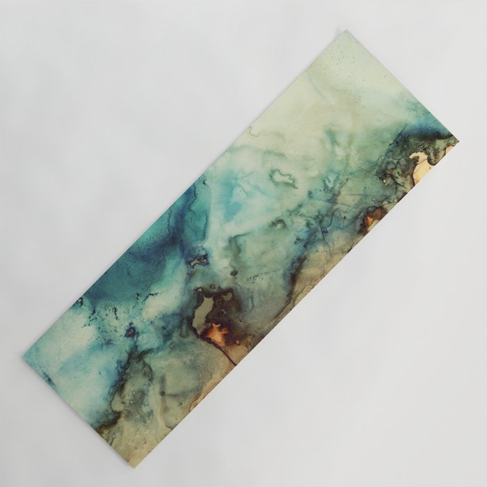 Teal Abstract Yoga Mat Gallery Image 1