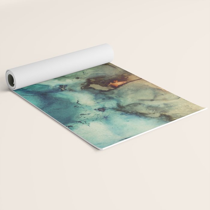 Teal Abstract Yoga Mat Gallery Image 2