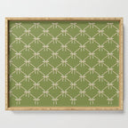 Bows & Ribbons Pattern XXIII Olive Green Serving Tray Gallery Image 1