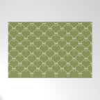 Bows & Ribbons Pattern XXIII Olive Green Welcome Mat Gallery Image 1
