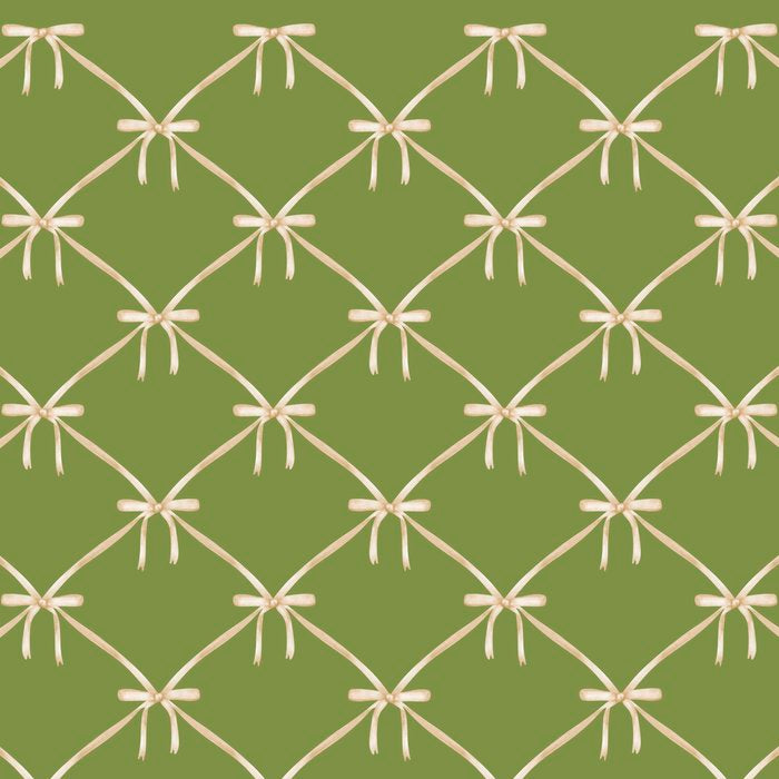 Bows & Ribbons Pattern XXIII Olive Green Coffee Mug Gallery Image 2