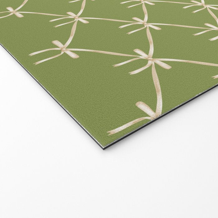 Bows & Ribbons Pattern XXIII Olive Green Welcome Mat Gallery Image 2