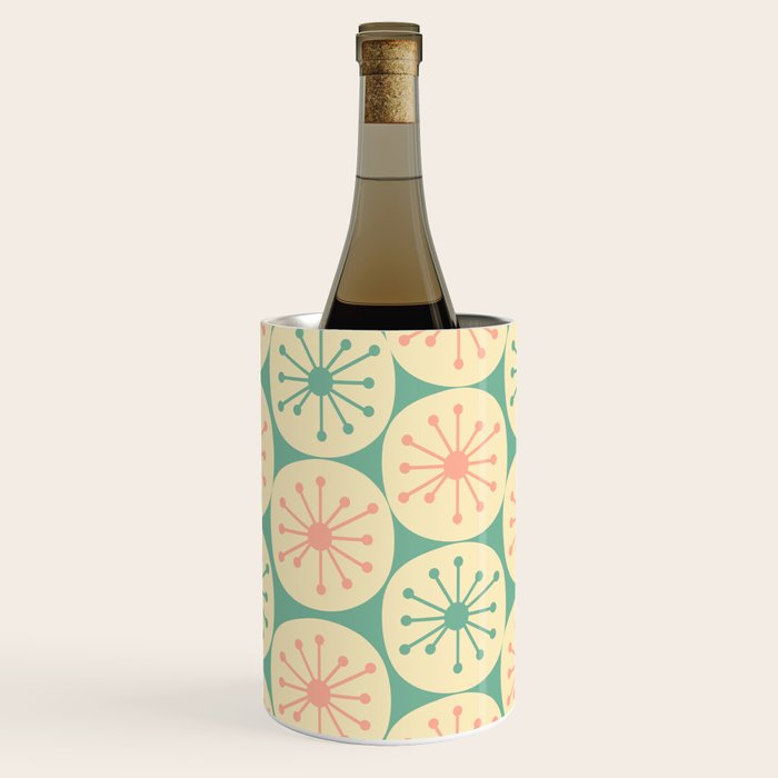 Atomic Dots Midcentury Modern Retro Pattern in 50s Blush Pink, Cream, and Mint Wine Chiller Gallery Image 1