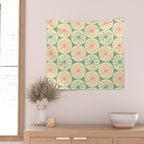 Atomic Dots Midcentury Modern Retro Pattern in 50s Blush Pink, Cream, and Mint Wall Tapestry Gallery Image 2