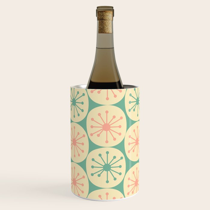 Atomic Dots Midcentury Modern Retro Pattern in 50s Blush Pink, Cream, and Mint Wine Chiller Gallery Image 2