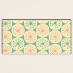 Atomic Dots Midcentury Modern Retro Pattern in 50s Blush Pink, Cream, and Mint Desk Mat Gallery Image 3