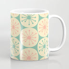 Atomic Dots Midcentury Modern Retro Pattern in 50s Blush Pink, Cream, and Mint Coffee Mug Gallery Image 1