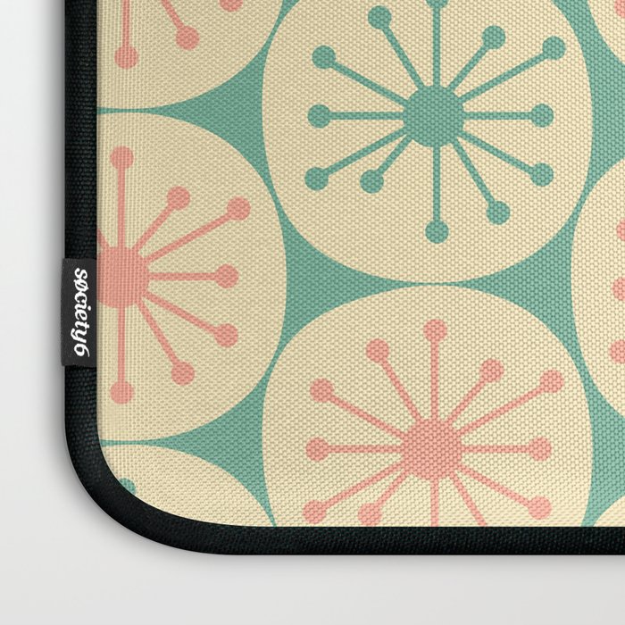 Atomic Dots Midcentury Modern Retro Pattern in 50s Blush Pink, Cream, and Mint Laptop Sleeve Gallery Image 3