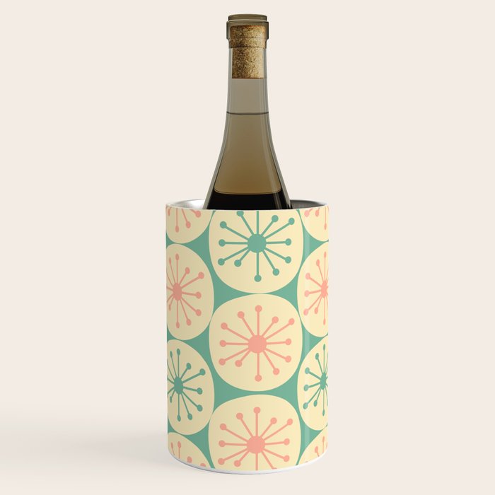 Atomic Dots Midcentury Modern Retro Pattern in 50s Blush Pink, Cream, and Mint Wine Chiller Gallery Image 3