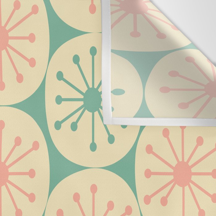 Atomic Dots Midcentury Modern Retro Pattern in 50s Blush Pink, Cream, and Mint Wall Tapestry Gallery Image 3