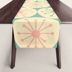 Atomic Dots Midcentury Modern Retro Pattern in 50s Blush Pink, Cream, and Mint Table Runner Gallery Image 1