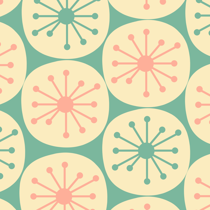 Atomic Dots Midcentury Modern Retro Pattern in 50s Blush Pink, Cream, and Mint Coffee Mug Gallery Image 2