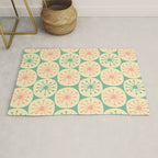 Atomic Dots Midcentury Modern Retro Pattern in 50s Blush Pink, Cream, and Mint Rug Gallery Image 1