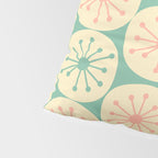 Atomic Dots Midcentury Modern Retro Pattern in 50s Blush Pink, Cream, and Mint Pillow Sham Gallery Image 4