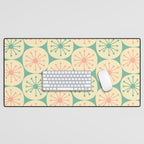 Atomic Dots Midcentury Modern Retro Pattern in 50s Blush Pink, Cream, and Mint Desk Mat Gallery Image 1