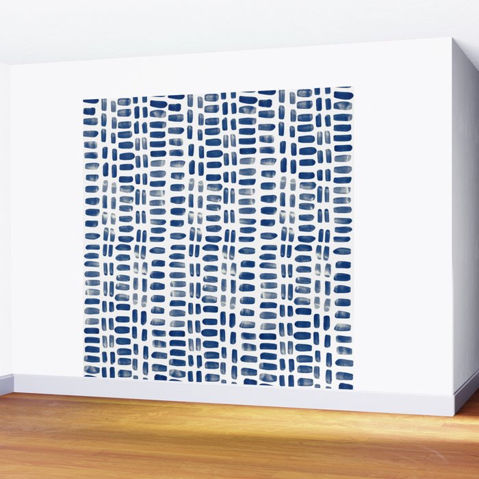 Abstract rectangles - indigo Wall Mural Gallery Image 2