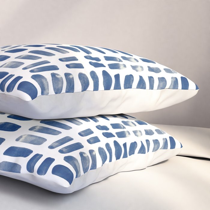 Abstract rectangles - indigo Pillow Sham Gallery Image 3