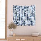 Abstract rectangles - indigo Wall Tapestry Gallery Image 2