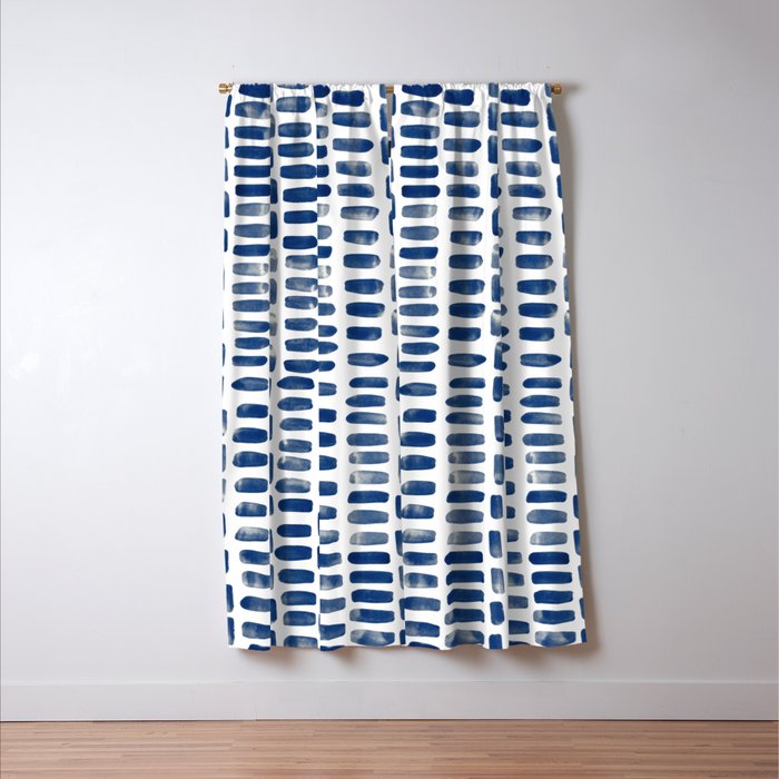 Abstract rectangles - indigo Window Curtain Gallery Image 3