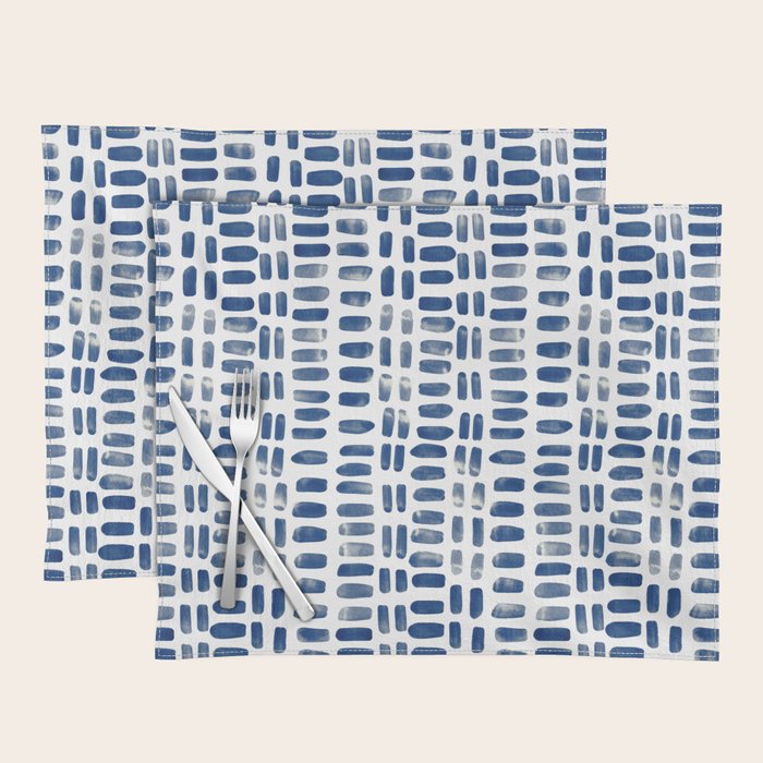 Abstract rectangles - indigo Placemat
