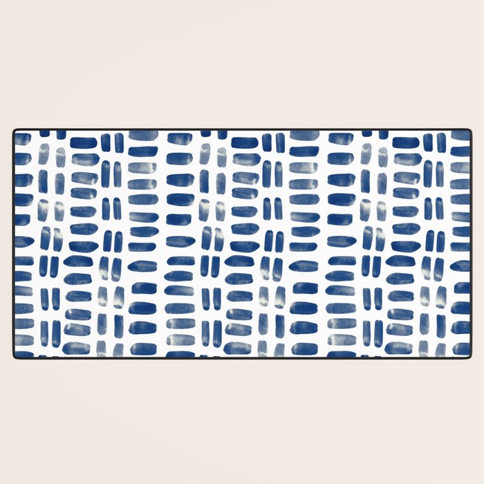 Abstract rectangles - indigo Desk Mat Gallery Image 3