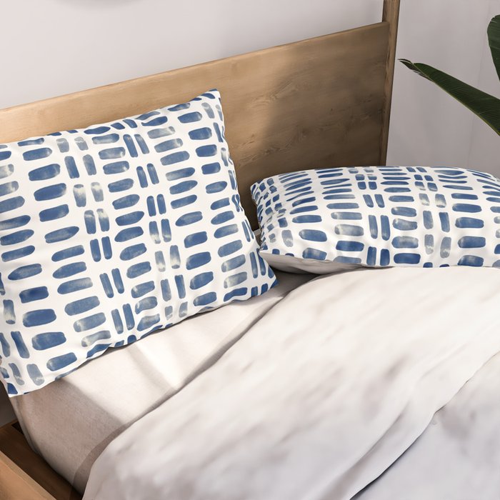 Abstract rectangles - indigo Pillow Sham Gallery Image 2