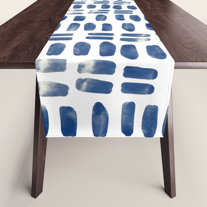 Abstract rectangles - indigo Table Runner Gallery Image 1