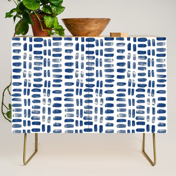 Abstract rectangles - indigo Credenza Gallery Image 1
