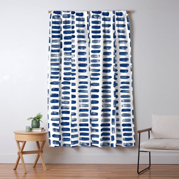 Abstract rectangles - indigo Window Curtain Gallery Image 5