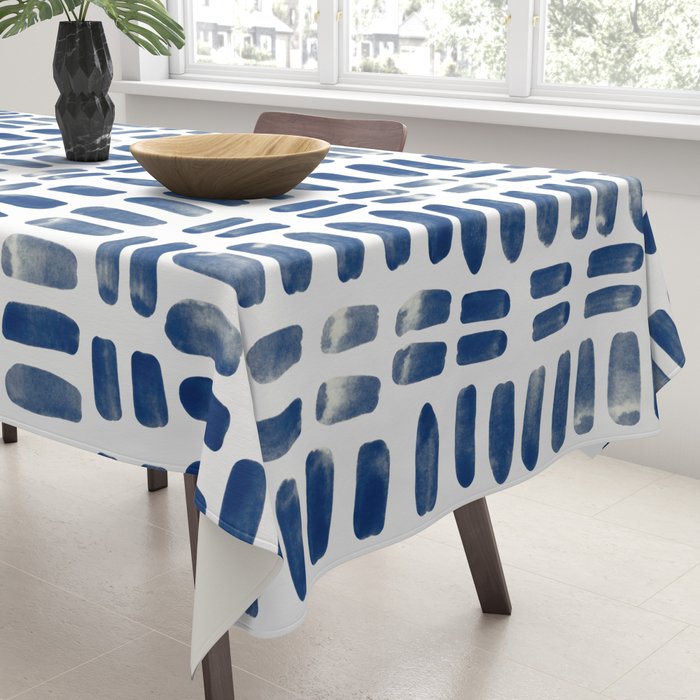 Abstract rectangles - indigo Tablecloth Gallery Image 3
