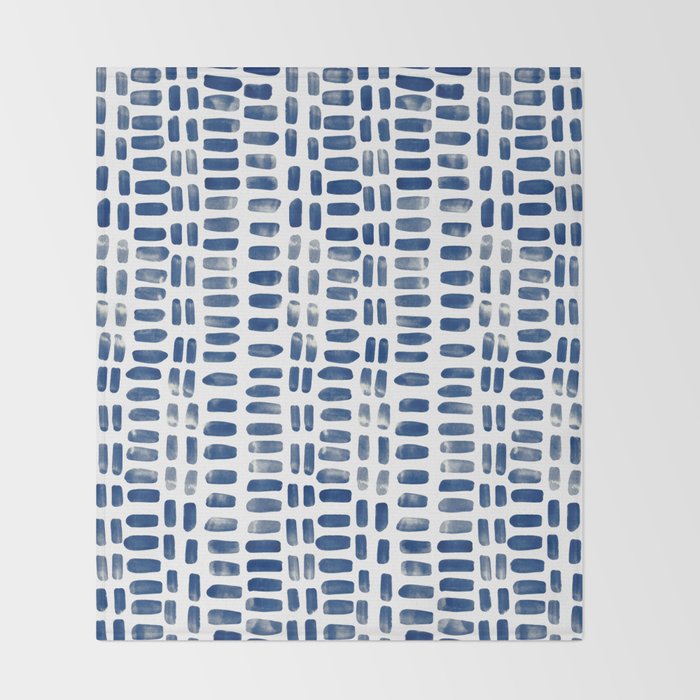 Abstract rectangles - indigo Throw Blanket Gallery Image 2