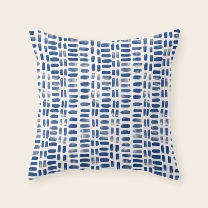 Abstract rectangles - indigo Throw Pillow Gallery Image 6