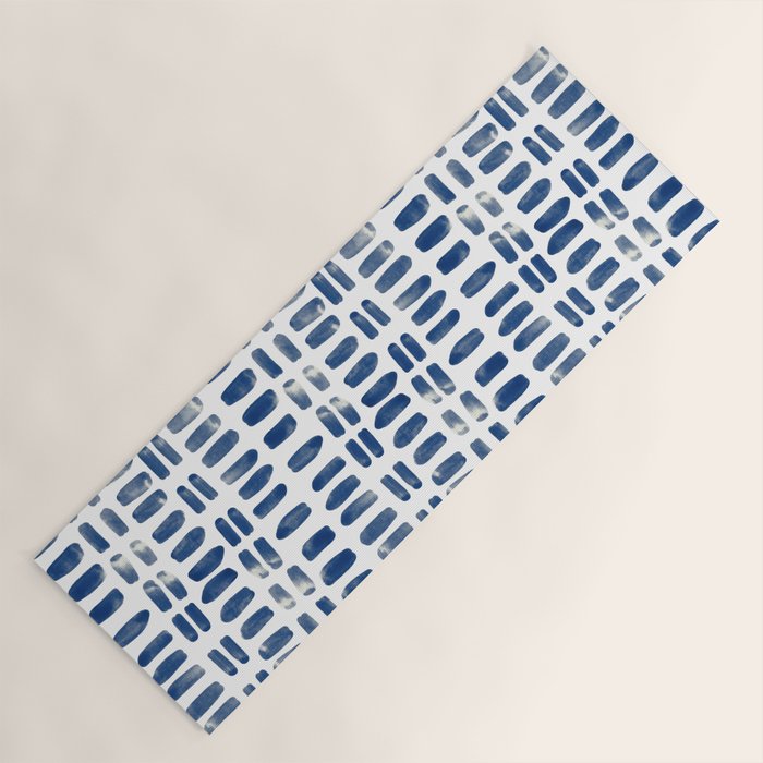 Abstract rectangles - indigo Yoga Mat Gallery Image 1