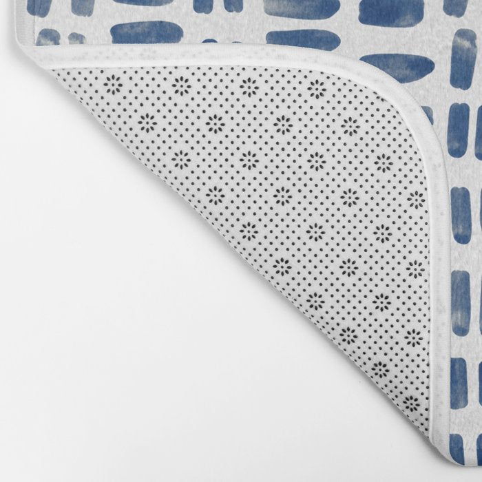Abstract rectangles - indigo Bath Mat Gallery Image 2