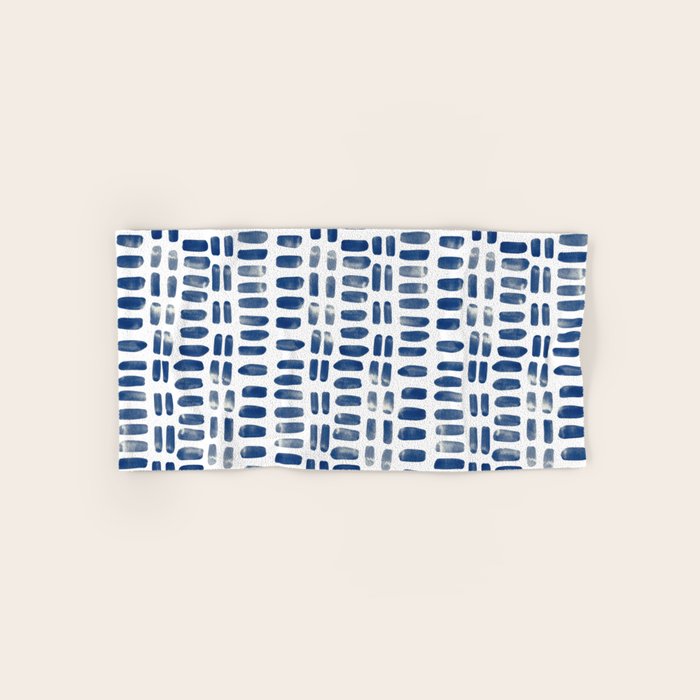 Abstract rectangles - indigo Bath Towel Gallery Image 1