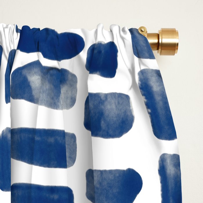 Abstract rectangles - indigo Window Curtain Gallery Image 2