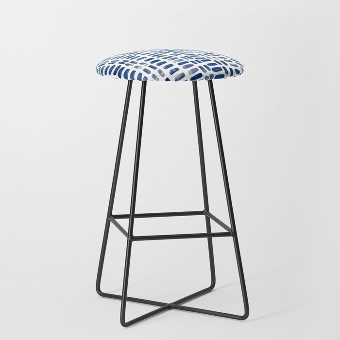 Abstract rectangles - indigo Stool Gallery Image 1