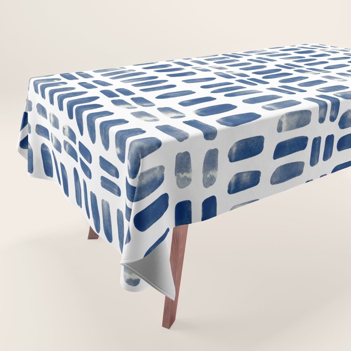 Abstract rectangles - indigo Tablecloth Gallery Image 1
