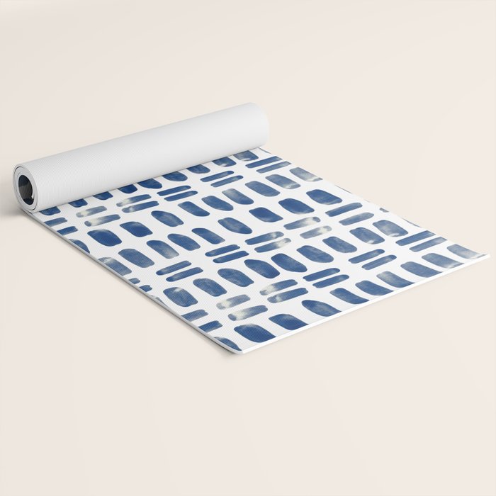 Abstract rectangles - indigo Yoga Mat Gallery Image 2