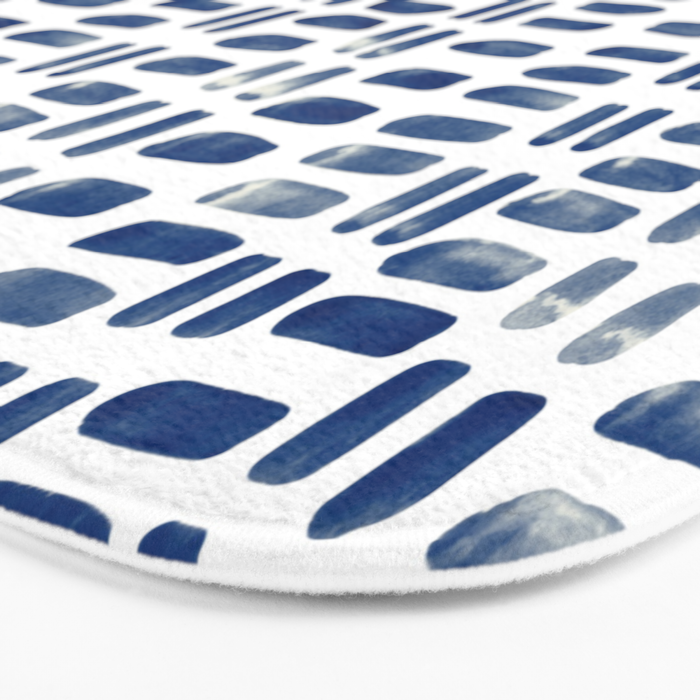 Abstract rectangles - indigo Bath Mat Gallery Image 3