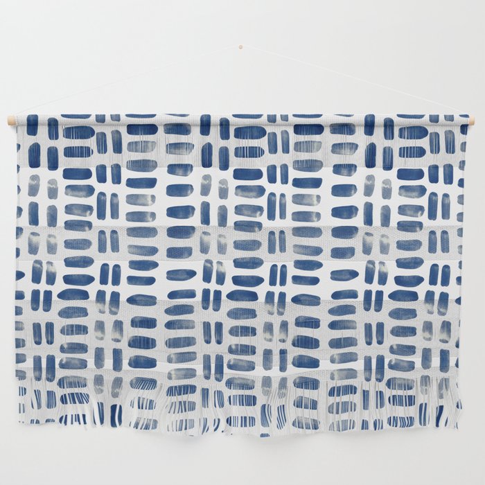 Abstract rectangles - indigo Wall Hanging Gallery Image 1