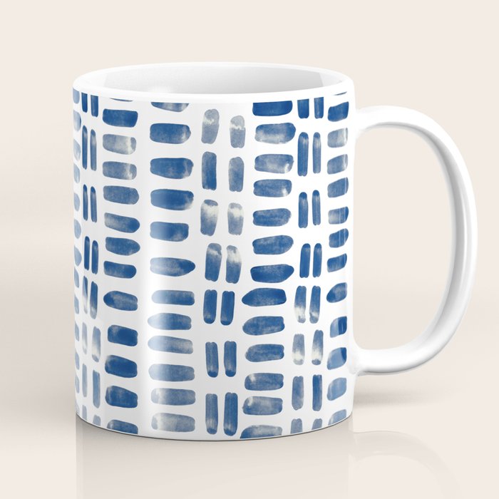 Abstract rectangles - indigo Coffee Mug Gallery Image 1