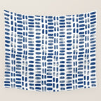 Abstract rectangles - indigo Wall Tapestry Gallery Image 4